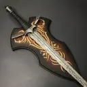 The Hobbit Morgul Dagger Blade Of The Nazgul | Stainless Steel Blade | Leather-Wrapped Grip | Solid Metal Hilt | Includes Wooden Wall Display
